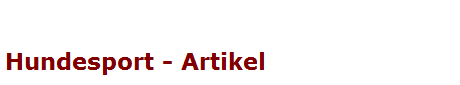 Hundesport - Artikel